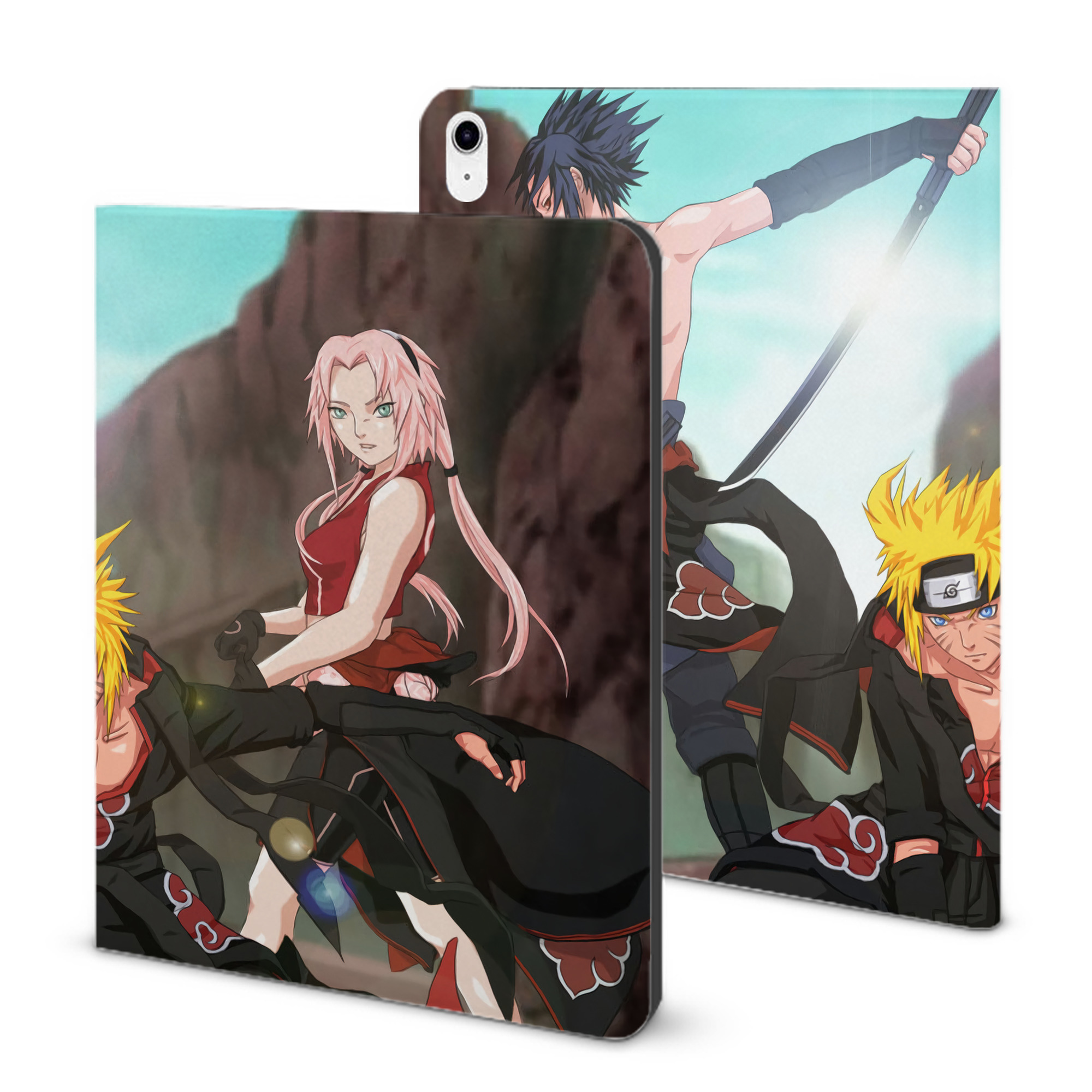 （画像用） NARUTO -ナルト- NARUTO -ナルト- 疾風伝 IPad ケース ブック型 PUレザー TPU 耐衝撃 軽量 薄型 ペン収納なし 全面保護 IPad 各モデル対応